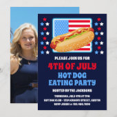 Patriottische 4 juli Hot Dog Party Kaart (Voorkant / Achterkant)