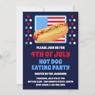 Patriottische 4 juli Hot Dog Party Kaart