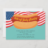 Patriottische 4 juli Hotdog Cookout uitnodiging (Voorkant)
