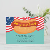 Patriottische 4 juli Hotdog Cookout uitnodiging (Staand voorkant)