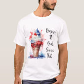 Patriottische 4 juli Ice Cream T-Shirt (Voorkant)