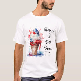 Patriottische 4 juli Ice Cream T-Shirt