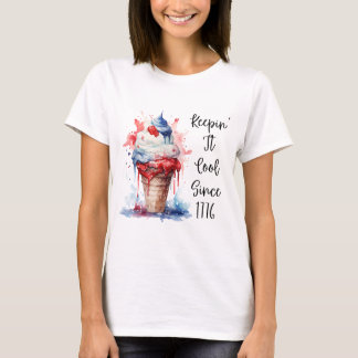 Patriottische 4 juli Ice Cream T-Shirt
