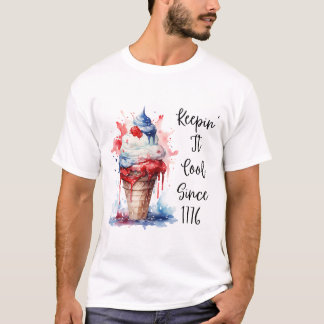 Patriottische 4 juli Ice Cream T-Shirt