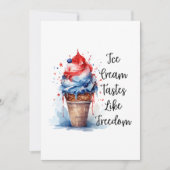 Patriottische 4 juli Ice Cream T-Shirt Feestdagenkaart (Voorkant)