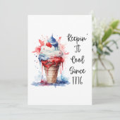 Patriottische 4 juli Ice Cream T-Shirt Feestdagenkaart (Staand voorkant)