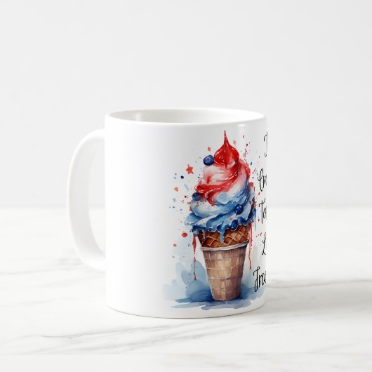Patriottische 4 juli Ice Cream T-Shirt Koffiemok (Voorkant links)