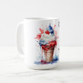 Patriottische 4 juli Ice Cream T-Shirt Koffiemok (Voorkant links)