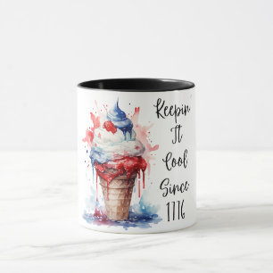 Patriottische 4 juli Ice Cream T-Shirt Mok