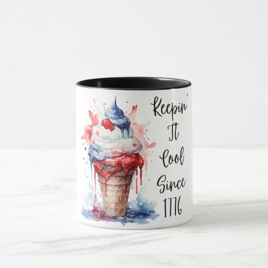 Patriottische 4 juli Ice Cream T-Shirt Mok (Midden)