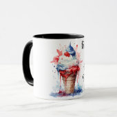 Patriottische 4 juli Ice Cream T-Shirt Mok (Voorkant links)