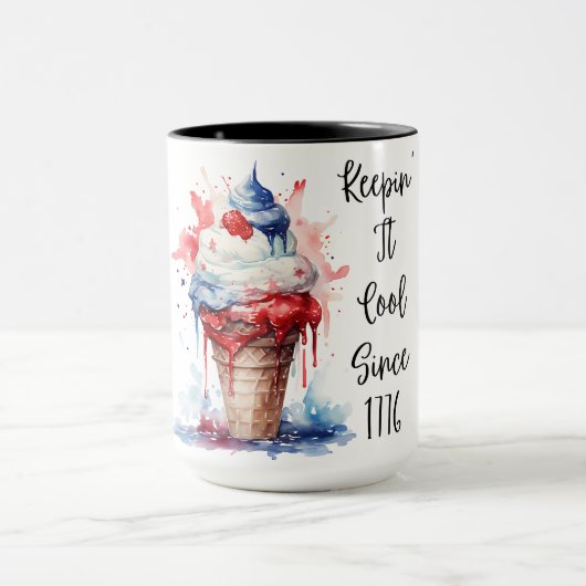 Patriottische 4 juli Ice Cream T-Shirt Mok (Midden)