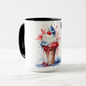 Patriottische 4 juli Ice Cream T-Shirt Mok (Voorkant links)