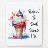 Patriottische 4 juli Ice Cream T-Shirt Muismat (Voorkant)