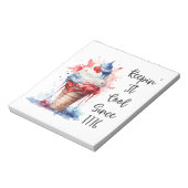 Patriottische 4 juli Ice Cream T-Shirt Notitieblok (Linkerzijde)