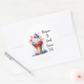 Patriottische 4 juli Ice Cream T-Shirt Ronde Sticker (Envelop)