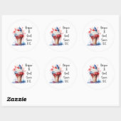 Patriottische 4 juli Ice Cream T-Shirt Ronde Sticker (Vel)