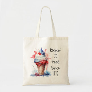 Patriottische 4 juli Ice Cream T-Shirt Tote Bag