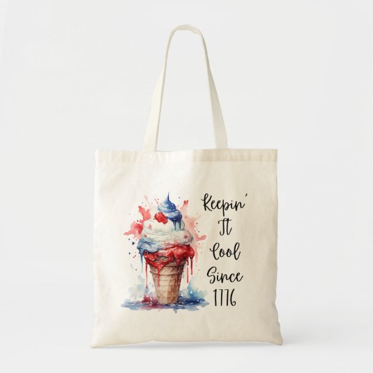 Patriottische 4 juli Ice Cream T-Shirt Tote Bag (Voorkant)