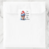 Patriottische 4 juli Ice Cream T-Shirt Vierkante Sticker (Tas)