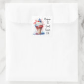 Patriottische 4 juli Ice Cream T-Shirt Vierkante Sticker (Tas)