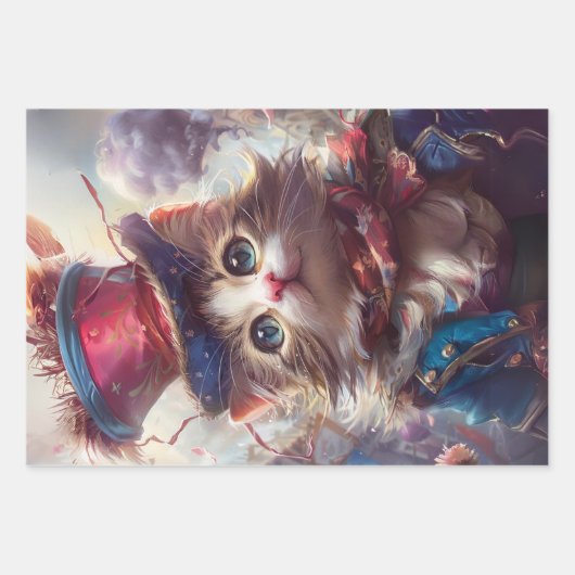 Patriottische 4 juli Katten Decoupage Inpakpapier Vel (Voorkant 2)