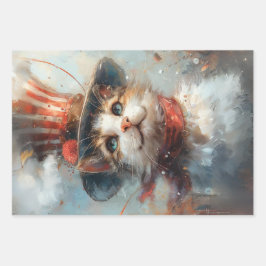 Patriottische 4 juli Katten Decoupage Inpakpapier Vel