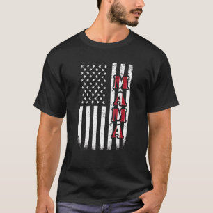 Patriottische 4 juli mama Amerikaanse vlag Verenig T-shirt
