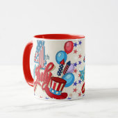 Patriottische 4 juli mok USA Onafhankelijkheidsdag (Voorkant links)