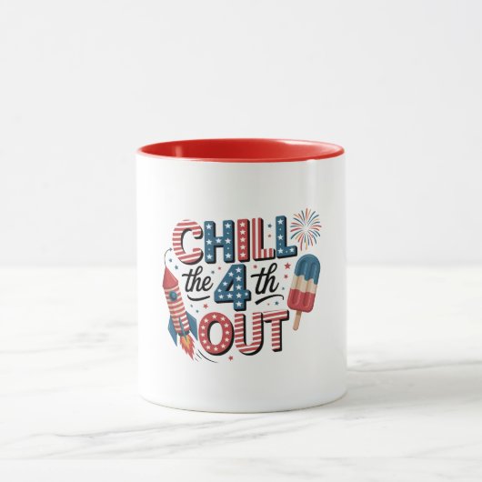 Patriottische 4 juli mok voor koffie (Midden)