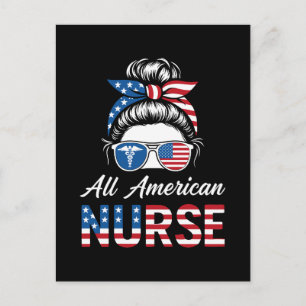 Patriottische 4 juli Nurse Independence Day Pride Feestdagenkaart