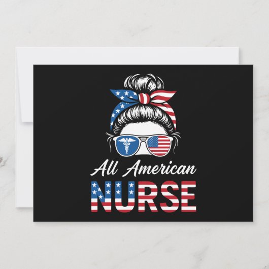 Patriottische 4 juli Nurse Independence Day Pride Kaart (Voorkant)