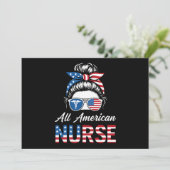 Patriottische 4 juli Nurse Independence Day Pride Kaart (Staand voorkant)