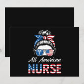 Patriottische 4 juli Nurse Independence Day Pride Kaart (Voorkant / Achterkant)
