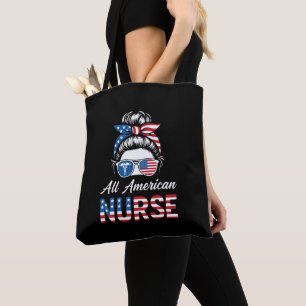 Patriottische 4 juli Nurse Independence Day Pride Tote Bag