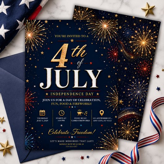 Patriottische 4 juli Onafhankelijkheidsdag Kaart
