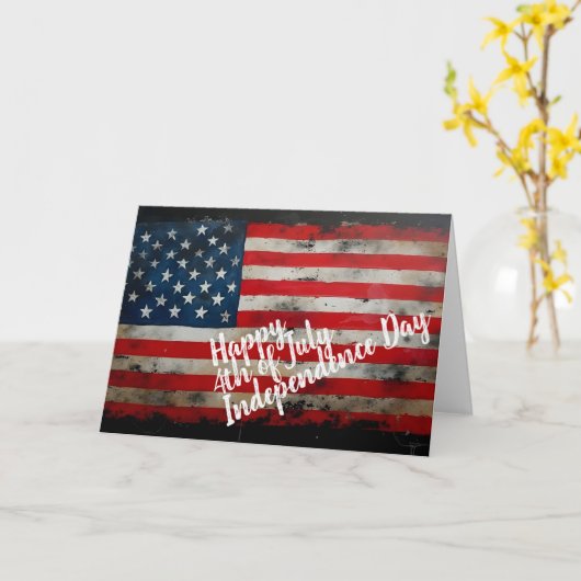 Patriottische 4 juli Onafhankelijkheidsdag Kunst Kaart (Gele Bloem)