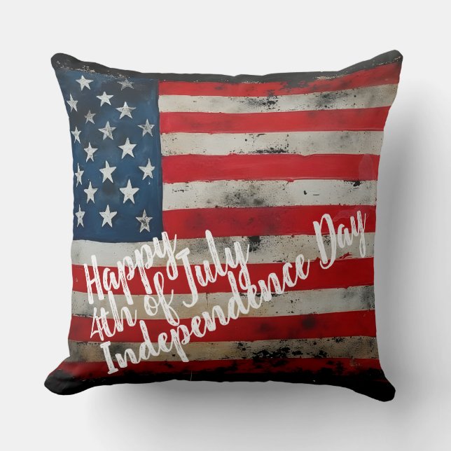 Patriottische 4 juli Onafhankelijkheidsdag Kunst Kussen (Voorkant)