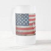 Patriottische 4 juli Onafhankelijkheidsdag Kunst Matglas Bierpul (Voorkant links)