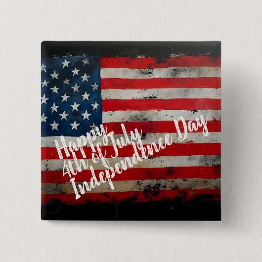 Patriottische 4 juli Onafhankelijkheidsdag Kunst Vierkante Button 5,1 Cm (Voorkant)