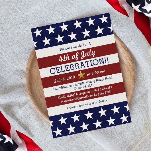 Patriottische 4 juli Party Amerikaanse vlag Kaart