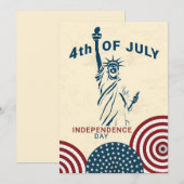 Patriottische 4 juli Party uitnodigingskaart Feestdagenkaart (Voorkant / Achterkant)