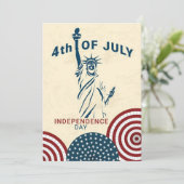 Patriottische 4 juli Party uitnodigingskaart Feestdagenkaart (Staand voorkant)