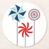 Patriottische 4 juli Pinwheel Onderzetter (Voorkant)
