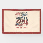 Patriottische 4 juli Rood Wit Blauw 250 Spandoek (Horizontaal)
