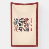 Patriottische 4 juli Rood Wit Blauw 250 Spandoek (Verticaal)