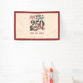 Patriottische 4 juli Rood Wit Blauw 250 Spandoek (Insitu)