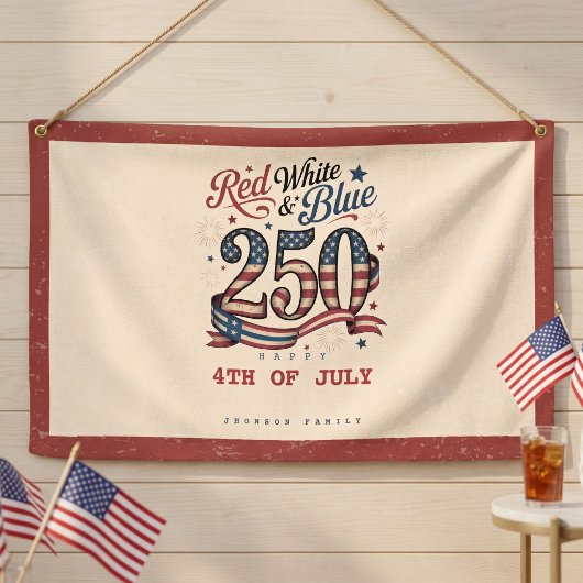 Patriottische 4 juli Rood Wit Blauw 250 Spandoek