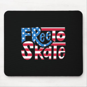 Patriottische 4 juli schaatser Amerikaanse vlag vr Muismat