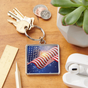 Patriottische 4 juli sleutelhanger